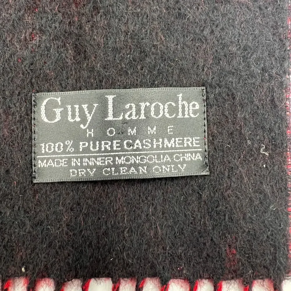 Guy Laroche Cashmere Scarf Black Red